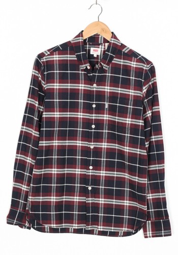 LEVI’S Erkek Gomlek Shirt Men Size S Long Sleeve Twill Plaid VR1128 - 第 2/9 張圖片