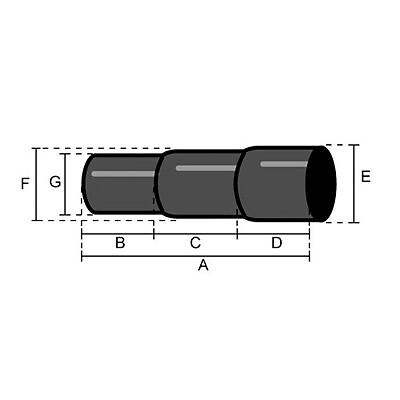 Jetex Auspuffrohr / Rohr Stufenhülse - 1,75 Zoll, aluminisierter Stahl