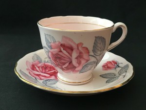 Vintage Tea Cup Saucer Pink Rose Colclough Bone China England 8022
