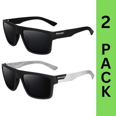 New Polarized Men 2 Pack Anti Glare Fishing Cycling Driving Sport Sunglasses