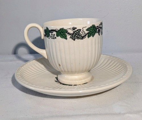 STRATFORD WEDGWOOD 2pc Ivy Vine Demitasse Cup Saucer EDME Made in England - Picture 4 of 13