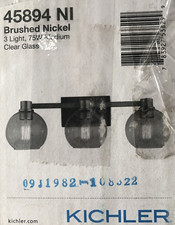 KICHLER Harmony 24.5 in. 3-Light Brushed Nickel Vanity Light Clear Glass Shades