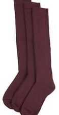 Classic Flat Knit Acrylic Orlon Knee High Socks 3 Pair Pack