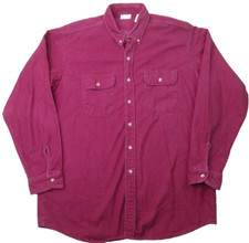 Mens Five Brother Flannel Button Up Shirt Chamois Red Sz XL Tall VTG USA