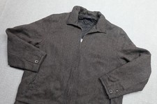 Old Navy Quilted Herringbone Jacket Mens 2XL Gray Wool Full Zip Heavyweight