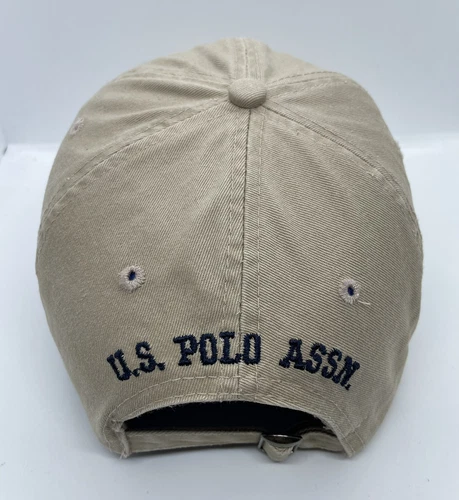 US Polo Association Cap Hat Adult Adjustable Beige 100% Cotton - Picture 5 of 7