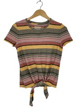 Madewell Texture Thread Modern Tie-Front Top In Kieran Stripe Size XS