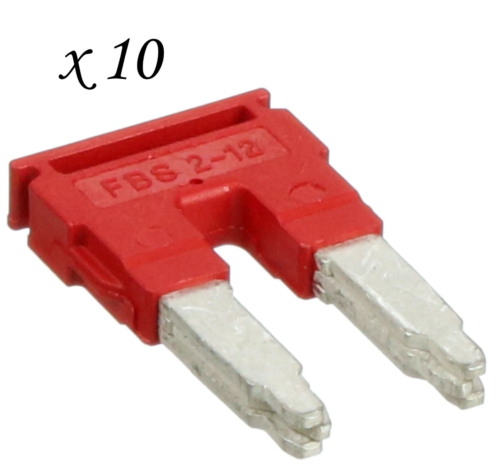 Pkg of 10 Phoenix Contact Red Plug in Bridges FBS 2-12 Jumpers #3005950