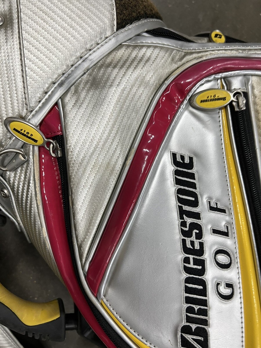 bridgestone golf tour 50 bag silver yellow pink | eBay