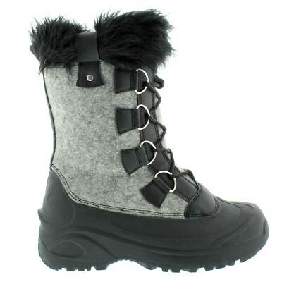 Cold Front Tech Wear Gray Black Women's 10'' Snow Lodge Winter Boots: 7