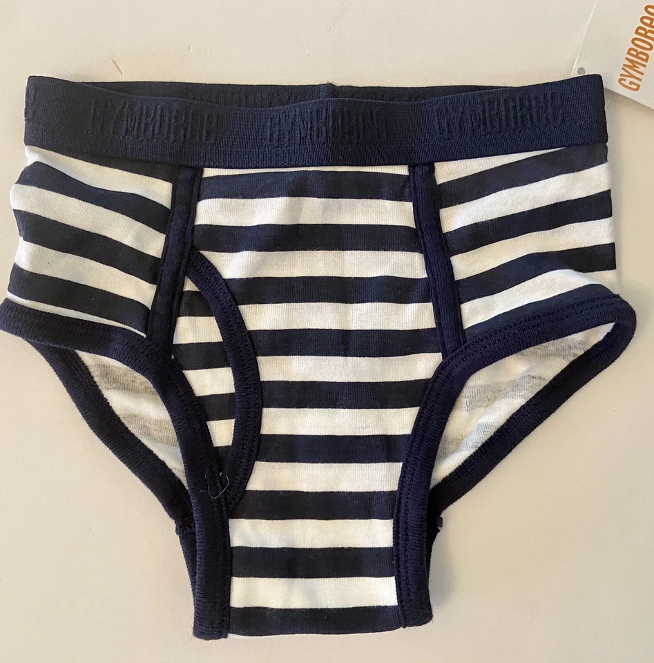 NUEVO CON ETIQUETAS Niños 3-4 Gymboree BÉISBOL Algodón ROPA INTERIOR Azul Marino y Blanco Rayas Calzoncillos Foto 2 de 2