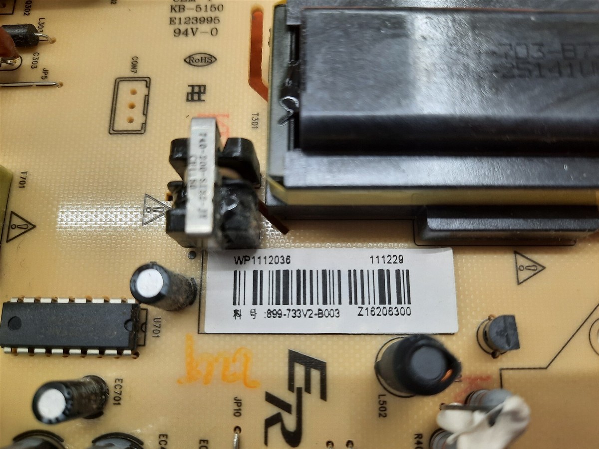 Coby 899-733v2-b003 Power Supply Board Kb-5150 Tftv3227 Tftv3229