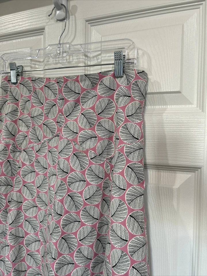 Falda Elevenses Anthropologie Rosa Blanco Estampado Art Deco Línea A Algodón Elástico 6 Foto 3 de 4