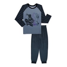 Marvel Black Panther Boys Long Sleeved Pants 2 Pc Pajama Set Grey Size 4/5 NWT