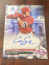 Cole Stobbe 2017 Bowman Chrome ROOKIE RC AUTOGRAPH Auto Phillies CPA-CS