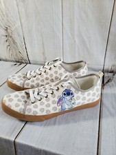 Disney Lilo & Stich Hombres 11 Tenis de Lona Zapatos Blancos Suelas de Goma Con Cordones