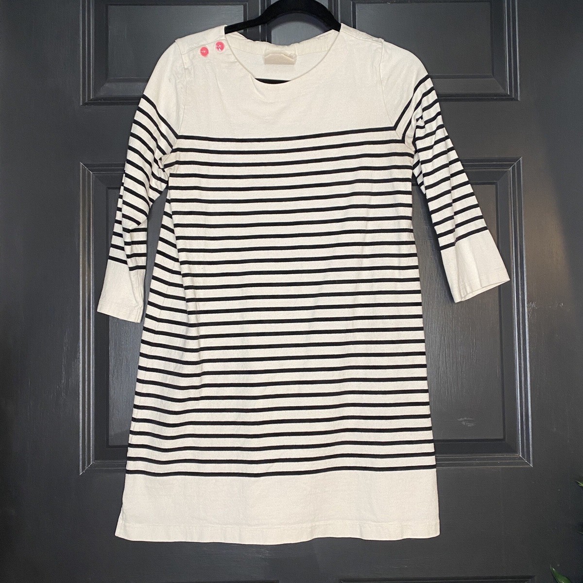 Anthropologie Allihop Striped Pullover Dress Size Small Long Sleeve Breton  Chic