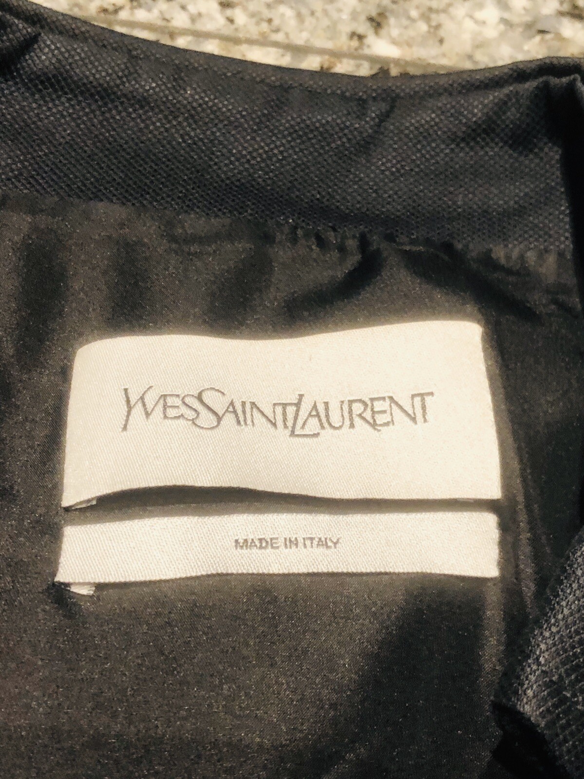 Giacca da donna Yves Saint Laurent YSL 2007 Miscela di seta nera svasata cotone