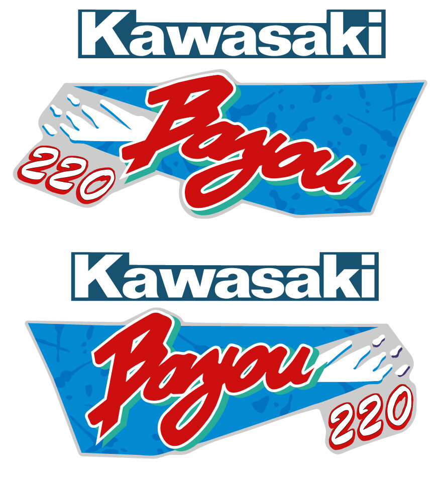 1988 2006 Kawasaki Bayou 220 Decal Graphics Emblem Pattern Plastic