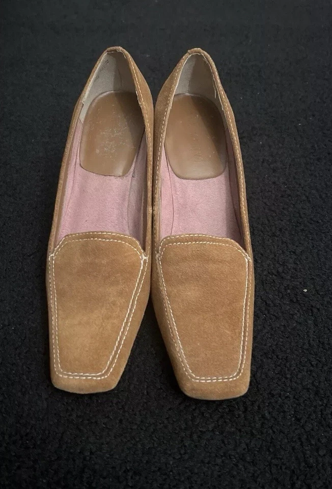 Mocasín ANN MARINO [Vintage] Mission Gamuza Cuña Bomba PUNTERA CUADRADA | Talla: 6 Foto 2 de 4