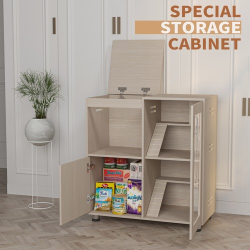 4-Tier Hamster Cage Wood with Storage Cabinet House Rat Chinchilla Openable Top - Picture 3 of 30