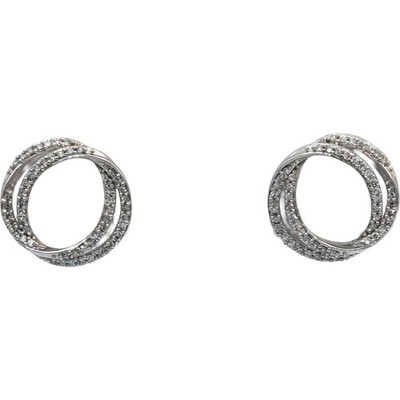 Vera Wang Love Ohrstecker rund Diamant 10 Karat Weißgold Doppelkreis 0,34 kt