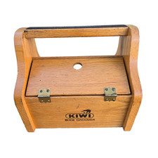 Vintage Wooden Kiwi Shoe Groomer Shine Box Wood Foot Rest