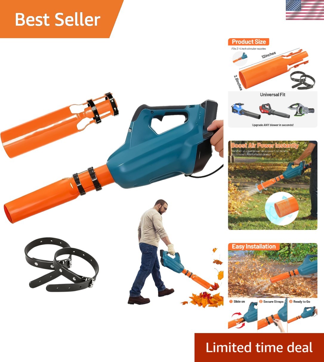 Air Booster - Durable Turbo Nozzle For Easy Outdoor Cleanup