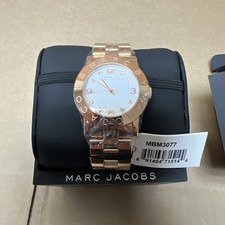 Marc Jacobs Women's Watch - Amy White Rose Gold Tone Ladies Quartz Steel MBM3077