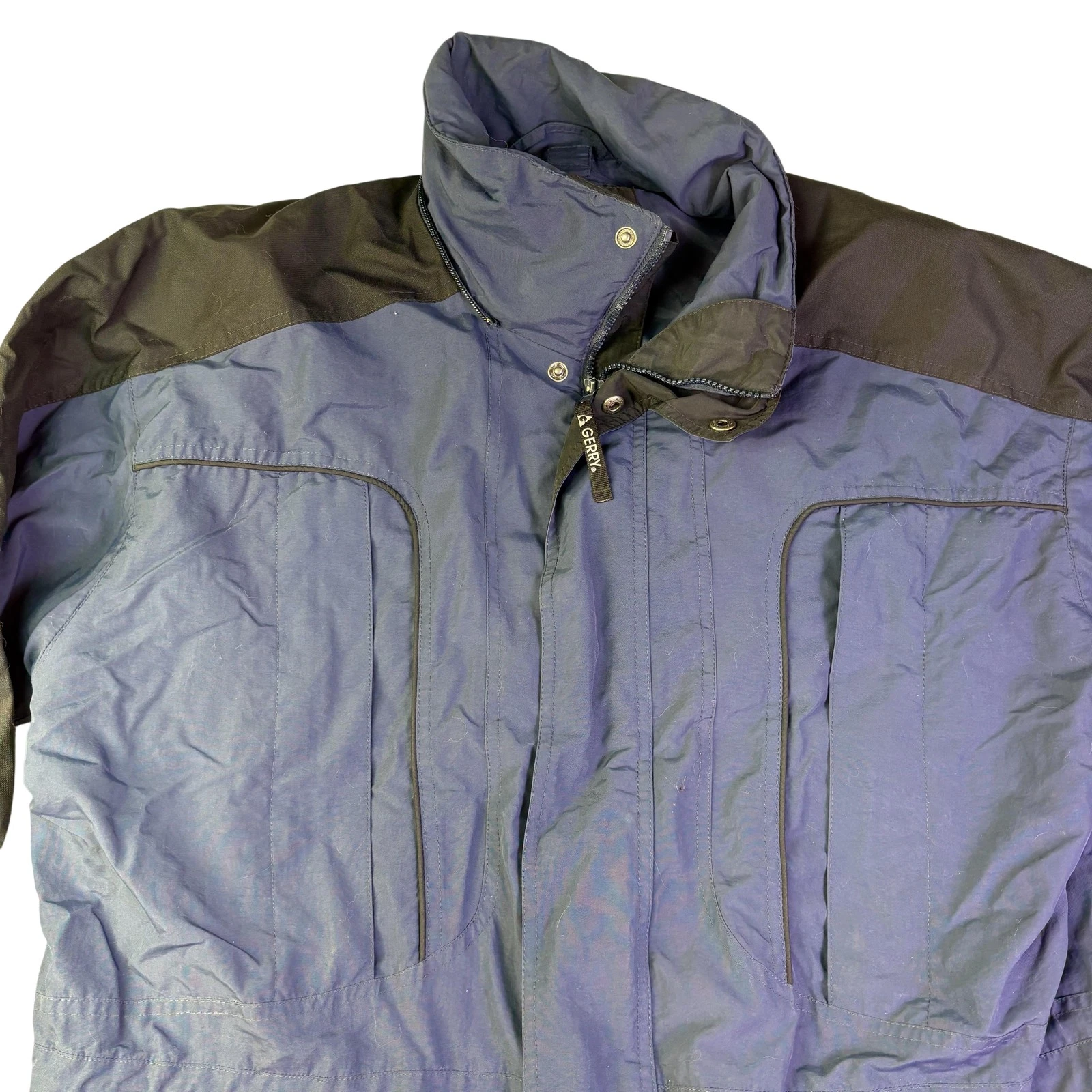 Gerry Jacket Mens Large Blue Nylon Parka Insulated Full Zip Outdoor Winter Coat