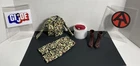 Hasbro GI Joe Green Beret Camo Outfit Uniform Tall Brown Jump Boots Cloth Cap