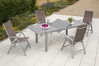 Mx Alu GartenmöBel Set Taupe 5Tlg. BalkonmöBel TerrassenmöBel Esstischgruppe
