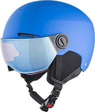 (TG. 48-52 cm) ALPINA Unisex - Bambini, ZUPO VISOR Q-LITE Casco da sci, blue mat