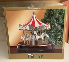 NIB Vintage Dillard's "Mr. Christmas" Musical 14" Carousel In Box - SEALED