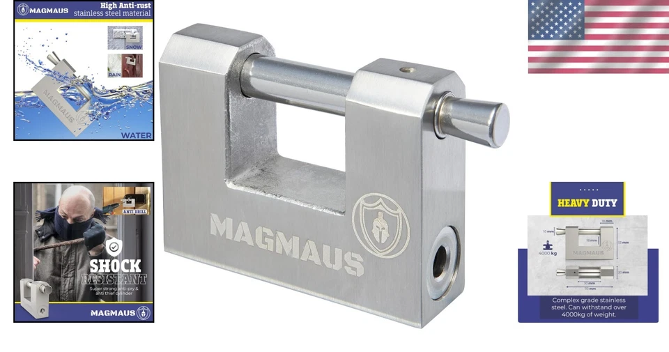 Armoured High Security Padlock - 0.70" Shackle, Weatherproof - Image 2 of 4