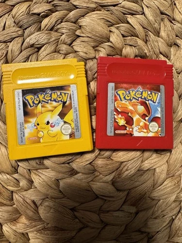 Pokémon Gelb & Rot Game Boy – EUR Version, Top Zustand + Schutzhüllen