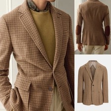 Men's Suit Jacket Tweed Plaid Jacket and Trousers Party Event Wedding