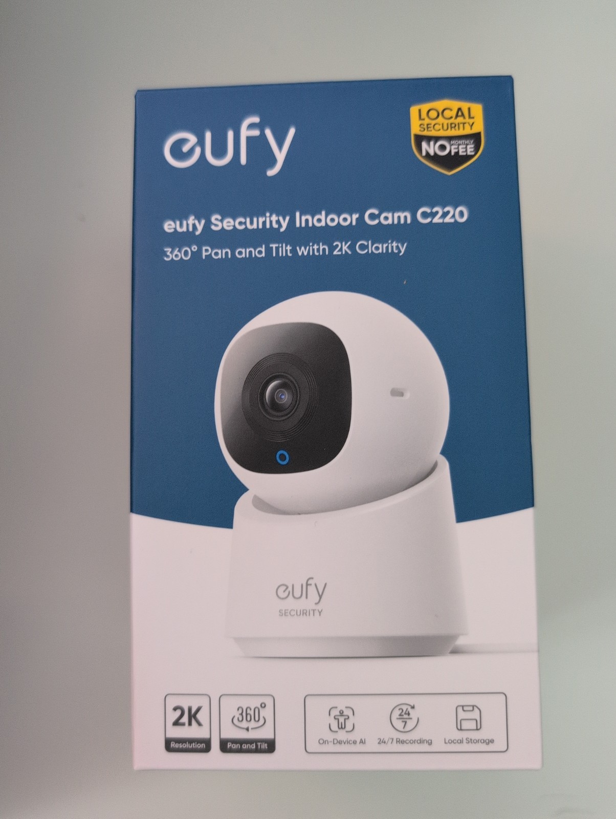 eufy Security Indoor Cam C220 2K Resolution 360° Pan Tilt - Plug-In Camera Wi-Fi