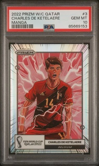 CHARLES DE KETELAERE 2022 Prizm World Cup #3 MANGA PSA 10 LOW POP! (GEM POP 9)