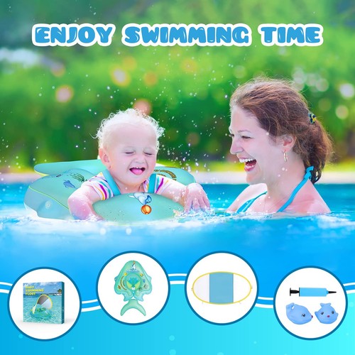 No Flip Over Baby Pool Float with Canopy UPF50+ Sun Protection Inflatable Bab... - Picture 7 of 7