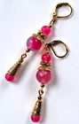 FUSCHIA AGATE crystal PINK FROST teardrop GP Handcrafted X8A