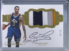 2016-17 Panini Flawless Horizontal Gold 6/10 George Hill #H-GHI Patch Auto 3d3