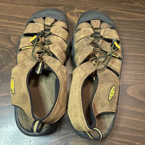 Mens sz 10 Keen Newport H2 Brown Bison Leather Waterproof Hiking Water Sandals - Picture 3 of 10