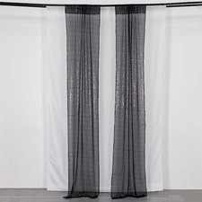 2 BLACK 8ft x 2ft Sequined Backdrop Curtain with Rod Pockets Wedding Decorations