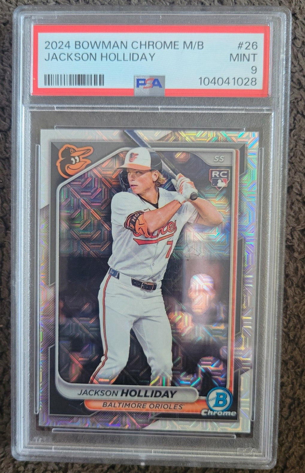 2024 Topps Jackson Holliday Bowman Chrome M/B #26 PSA 9 MINT MLB Trading Card