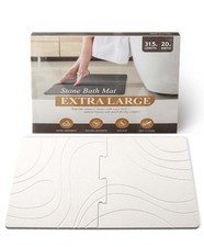 Large Stone Bath Mat for Extra 32" * 20", Dark Grey - a