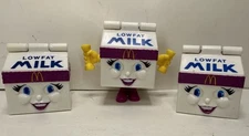 Vintage 1993 McDonalds Changeables Happy Meal Toy Low Fat Milk lot of 3