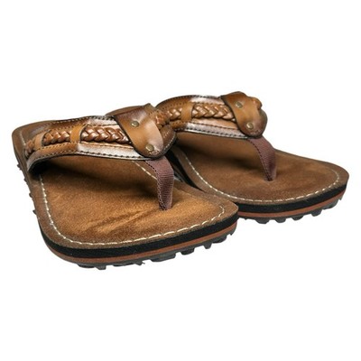 Clarks Collection 7M Comfort Leather Braided Fenner Nerice FlipFlop Sandal Thong