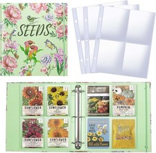 Seed Organizer Garden Seeds Storage Clear Sheet Protectors with 8.5x11 Binder
