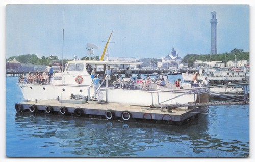 Stern Cod Provincetown MA Fishing Party Boats Town Pier Cape Cod Postcard Color ...